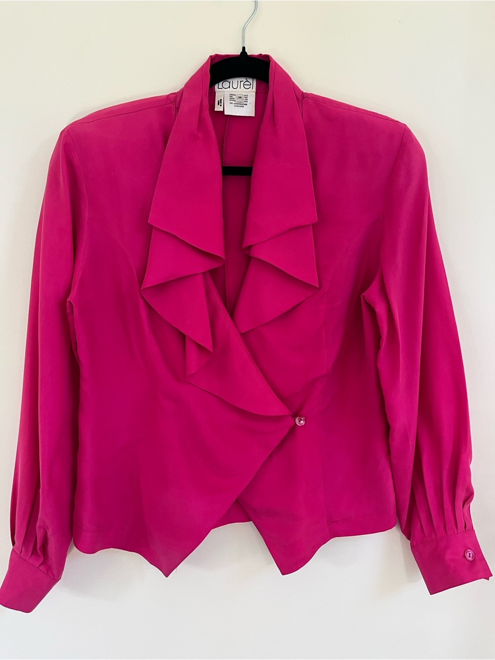 Vintage 100% Silk Laurèl by Escada Magenta Blouse